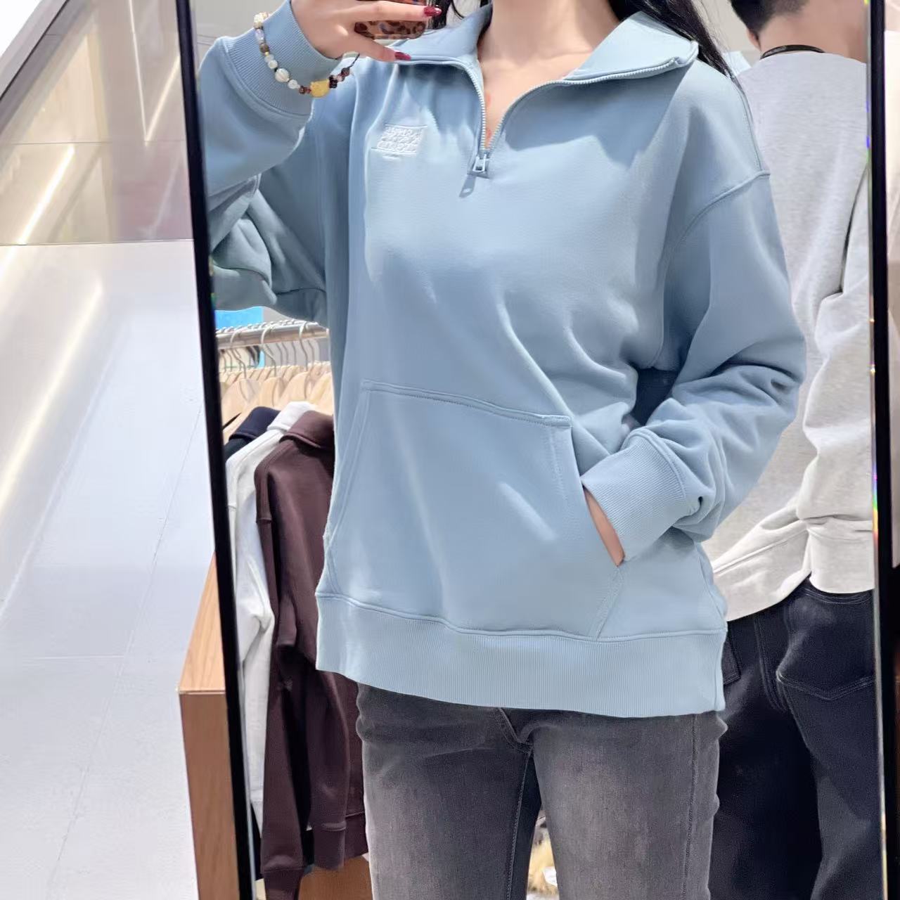 韓國 Marithe Francois Girbaud Classic Logo Half Zipup Sweatshirt【MF662】