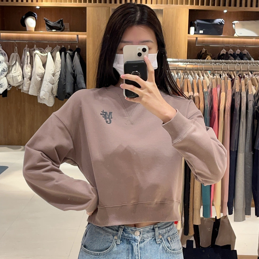 韓國 Marithe Francois Girbaud W M+FG Crop Sweatshirt 【MF254】