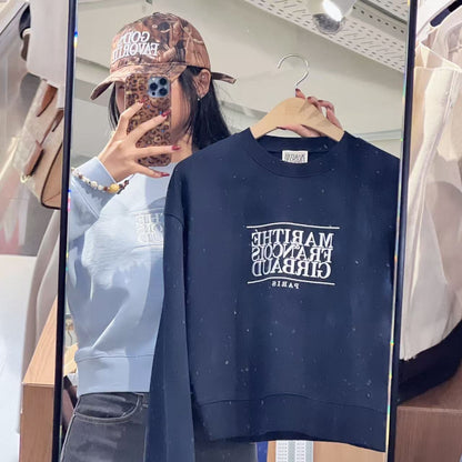 韓國 Marithe Francois Girbaud W Classic Logo Crop Sweatshirt【MF654】