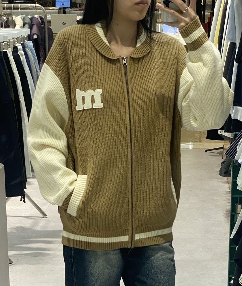 韓國 Markm COWICHAN VARSITY KNIT ZIP UP【MA035】