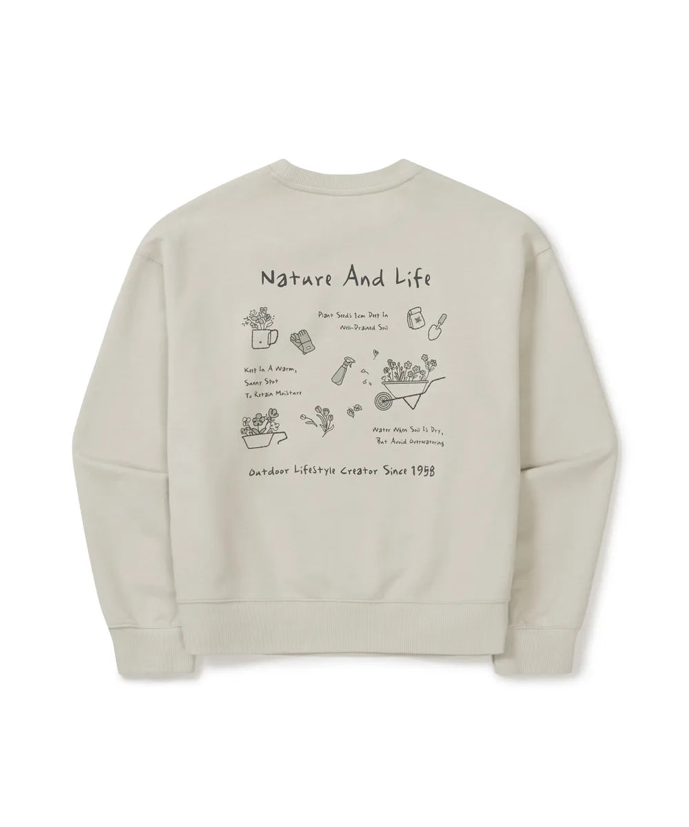 韓國 Snowpeak Women's Gardening Graphic Semi Crop Sweatshirt【SN099】