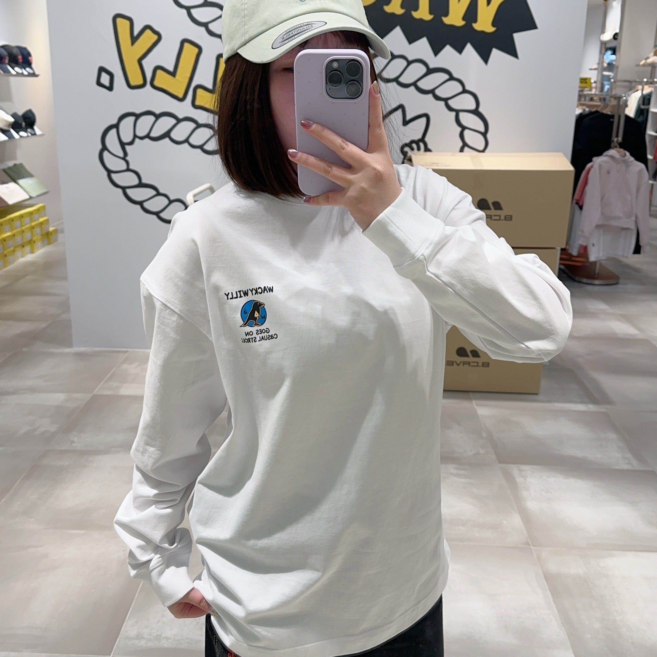 韓國 Wacky Willy Bird Graphic Long Sleeve T-Shirt 【WW122】