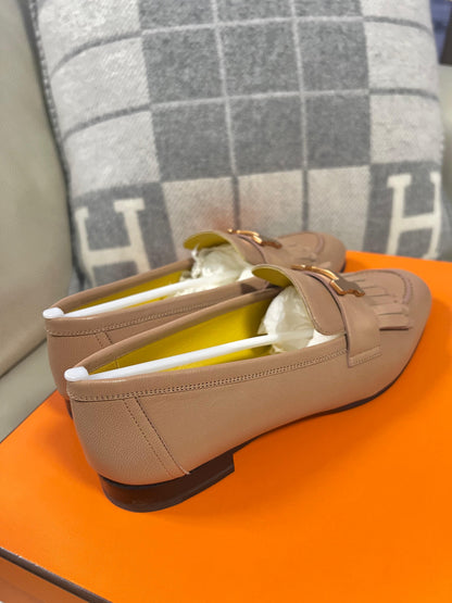 【Preloved】Hermes 流蘇款真皮鞋 (尺碼37.5 正碼) 【ST019】