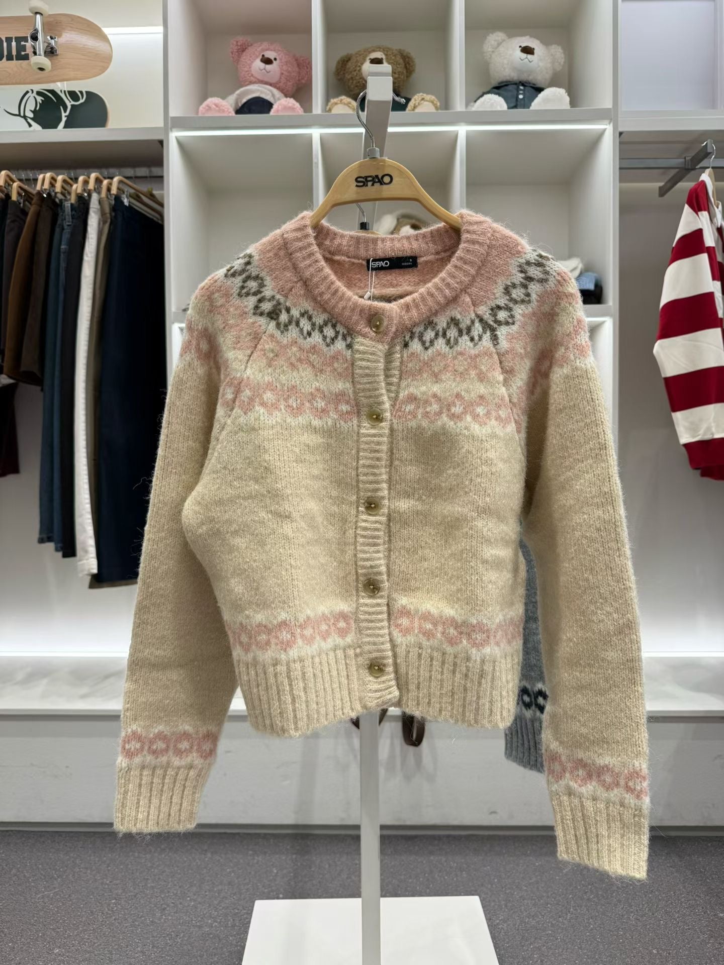 韓國 SPAO Fair Isle Cardigan【SP282】