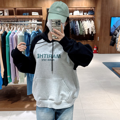 韓國 Marithe Francois Girbaud REGULAR LOGO RAGLAN HOODIE 【MF224】