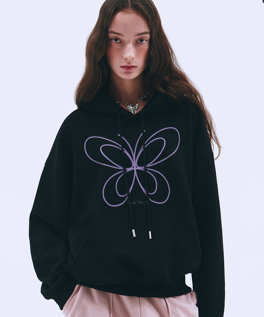 韓國 Nick Nicole Neon Digital Butterfly Hoodie【NK014】