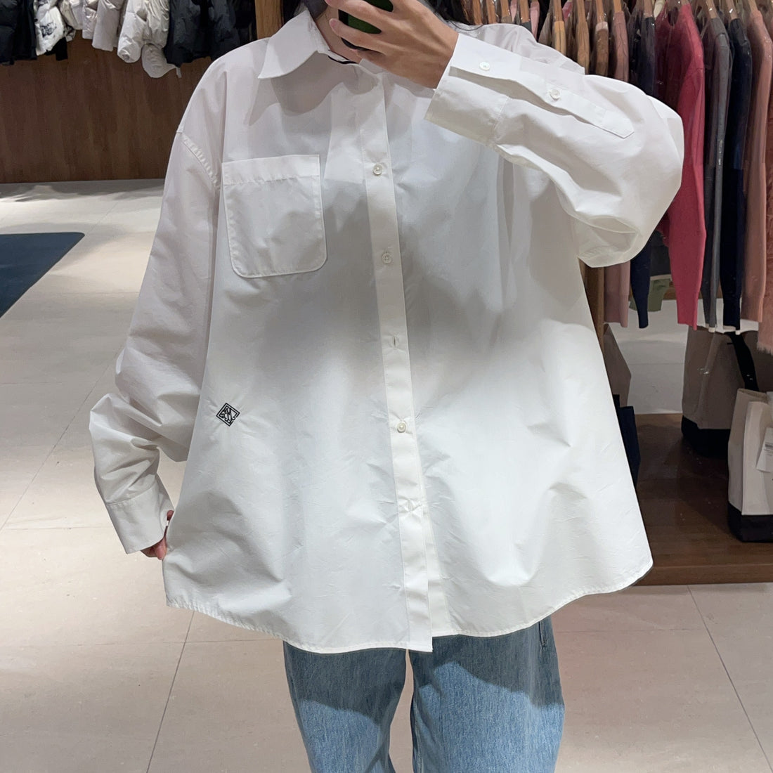 韓國 Marithe Francois Girbaud Rhombus Logo Oversize Shirt 【MF227】