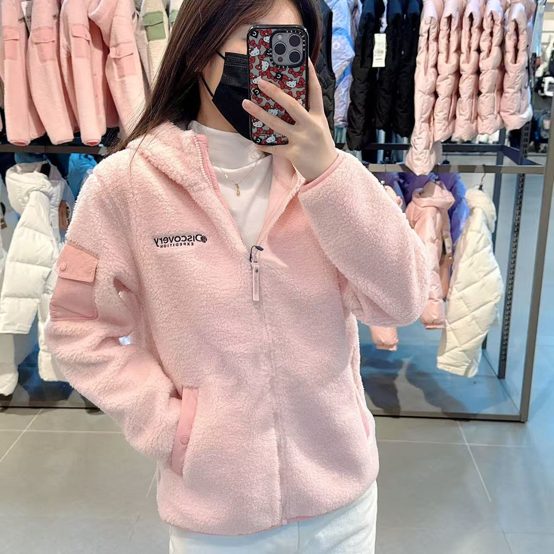 韓國 Discovery Kids Back Graphic Fleece Hooded Jacket【DY162】