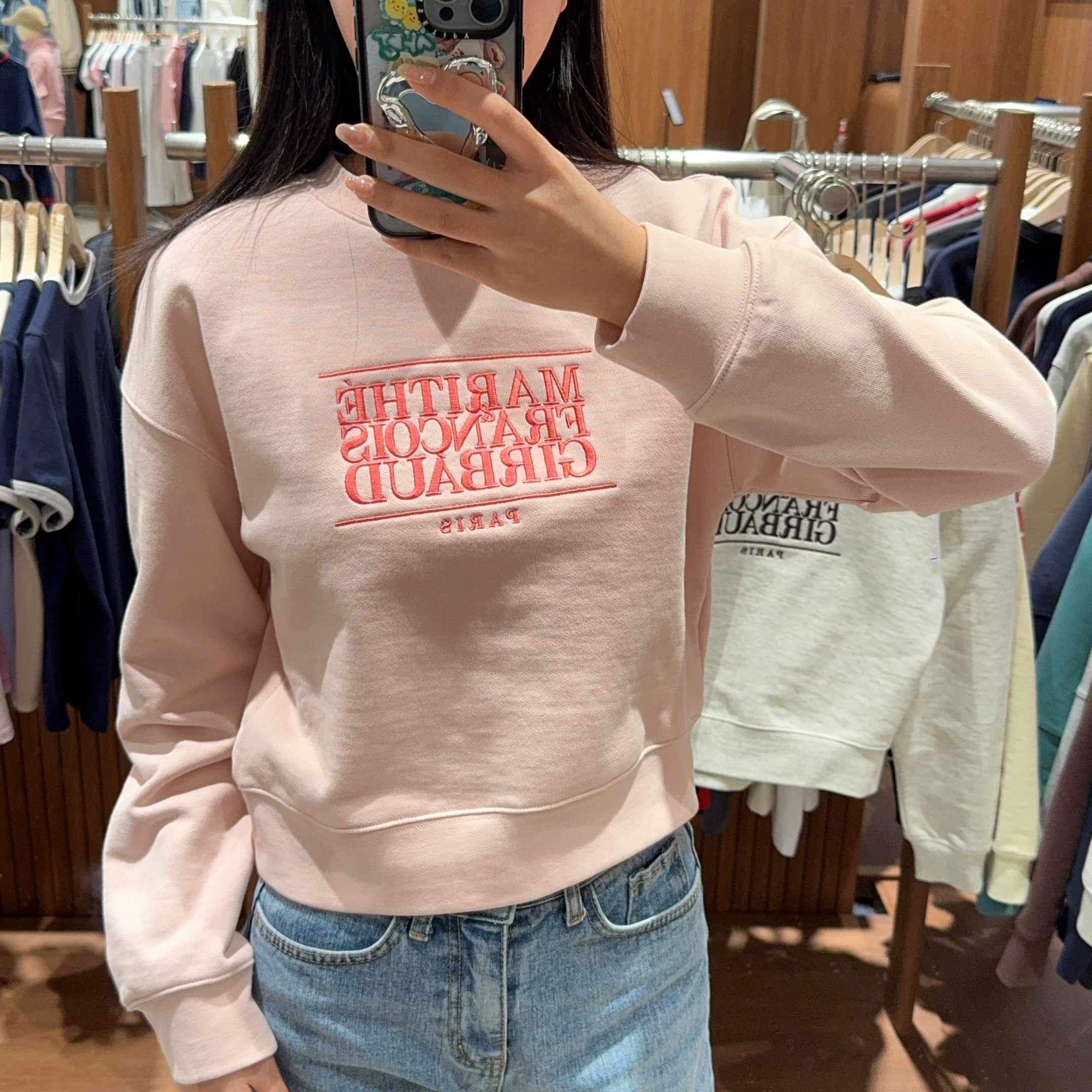 韓國 Marithe Francois Girbaud W CLASSIC LOGO CROP SWEATSHIRT【MF323】