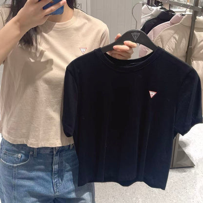 韓國 Guess Uni Semi-Over Original Mini Triangle Short Sleeve T-Shirt【GU011】