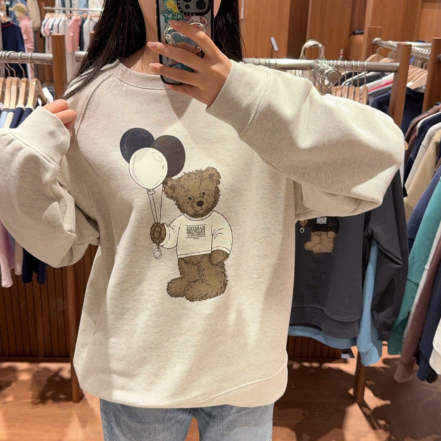 韓國 Marithe Francois Girbaud BALLOON DOODLE BEAR SWEATSHIRT【MF321】