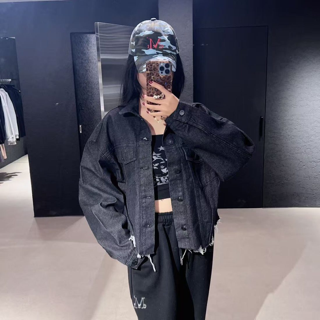 韓國 Mucent Crop Damage Denim Jacket【MU134】