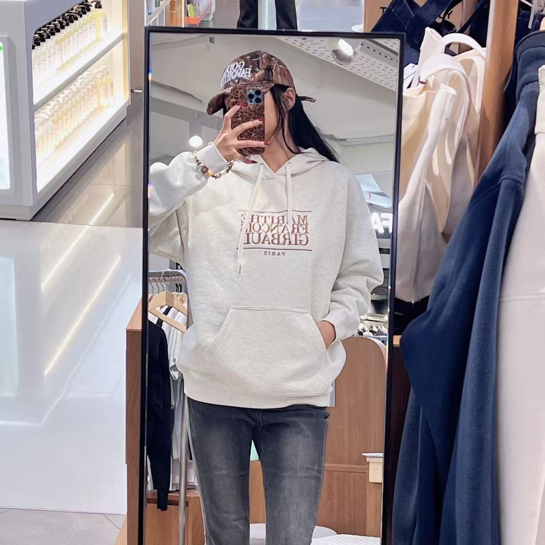 韓國 Marithe Francois Girbaud Classic Logo Embroidery Hoodie (Brushed)【MF770】