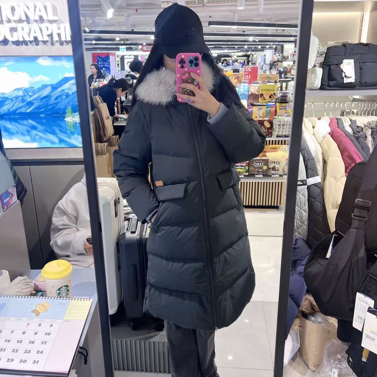 韓國 National Geographic Women's Hooded Fur Long-Length Goose Down Jumper (鵝絨)【NG284】