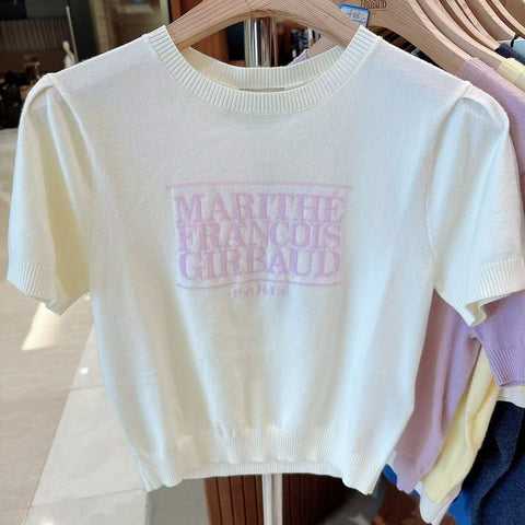 韓國 Marithe Francois Girbaud Women's CLASSIC LOGO HALF KNIT【MF568】