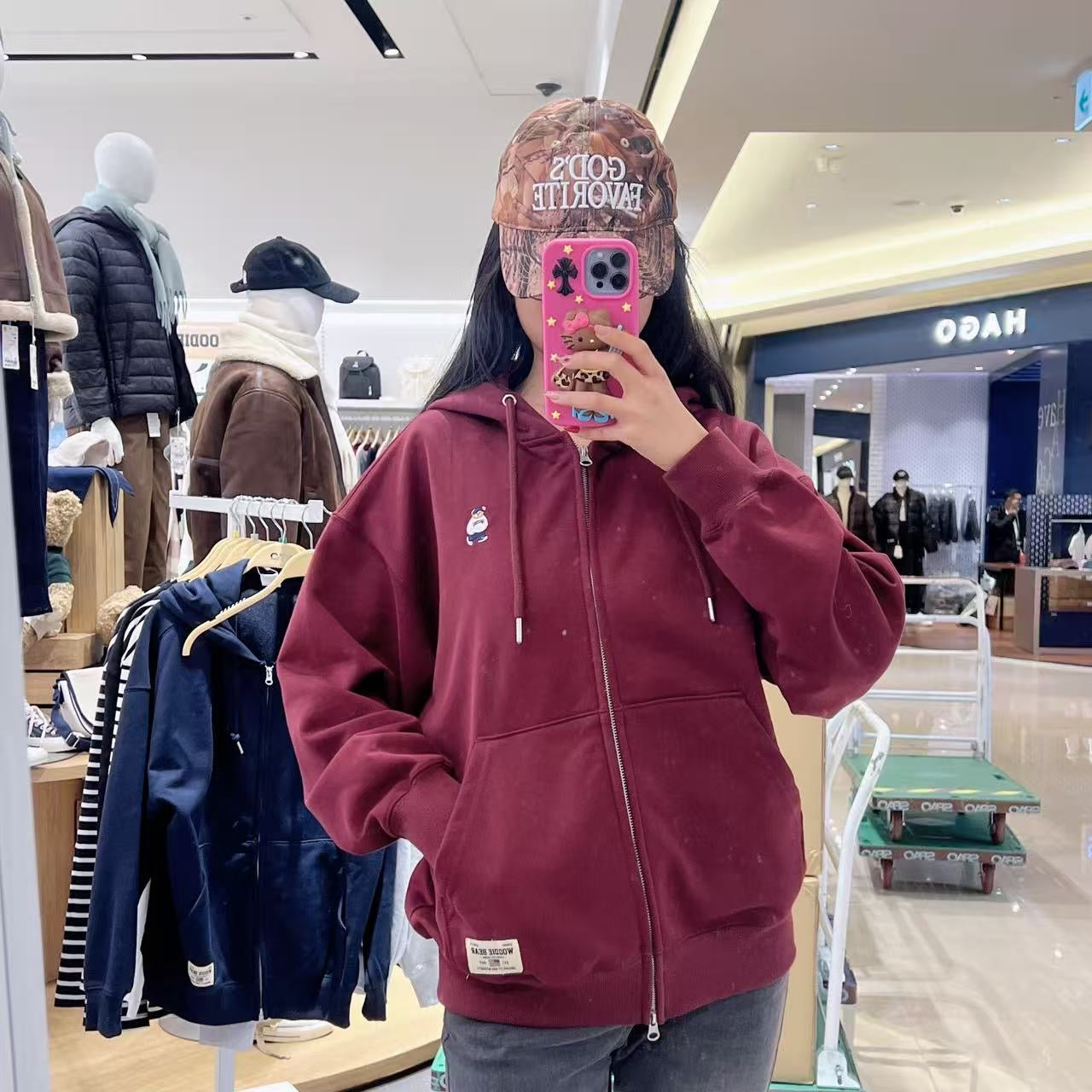 韓國 SPAO Embroidered Hoodie【SP218】