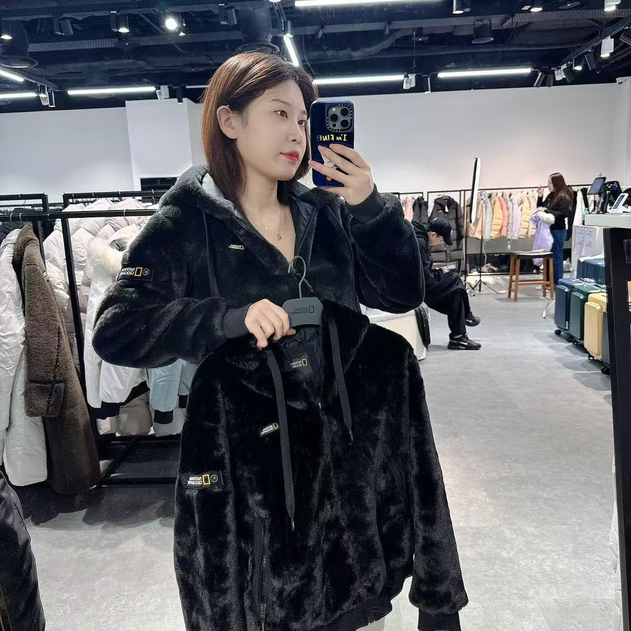 韓國 National Geographic Faux Fur Hood F-Zip Up【NG177】