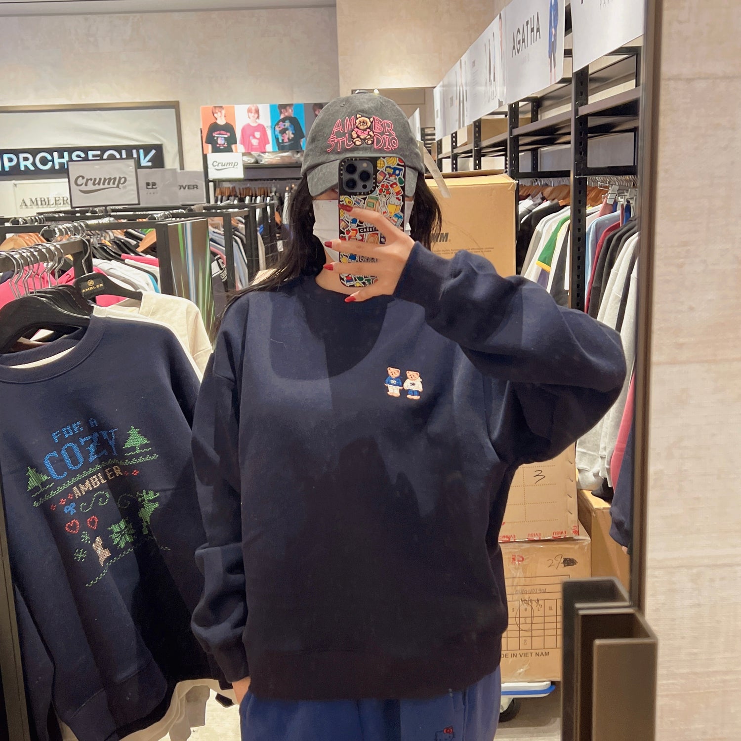 韓國 Ambler Twinlook Bear Fleece Sweatshirt【AR038】 - STT Mall HK 靚太網購