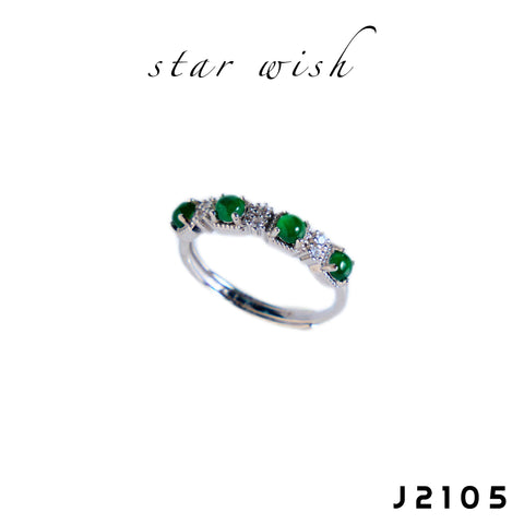 Star Wish S925銀 翡翠戒指 J2105【SS527】