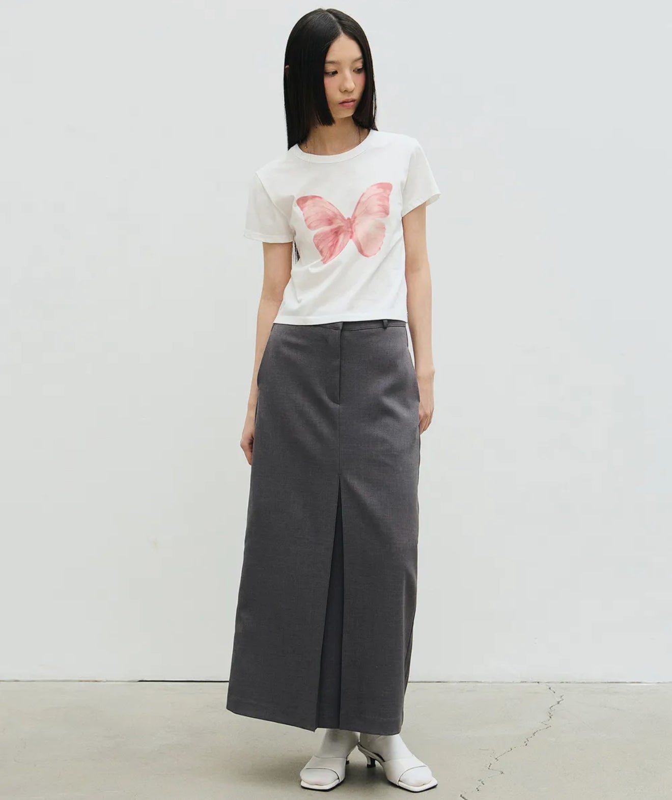 韓國 Nick Nicole Butterfly Soft Coloring Crop Top【KR006】