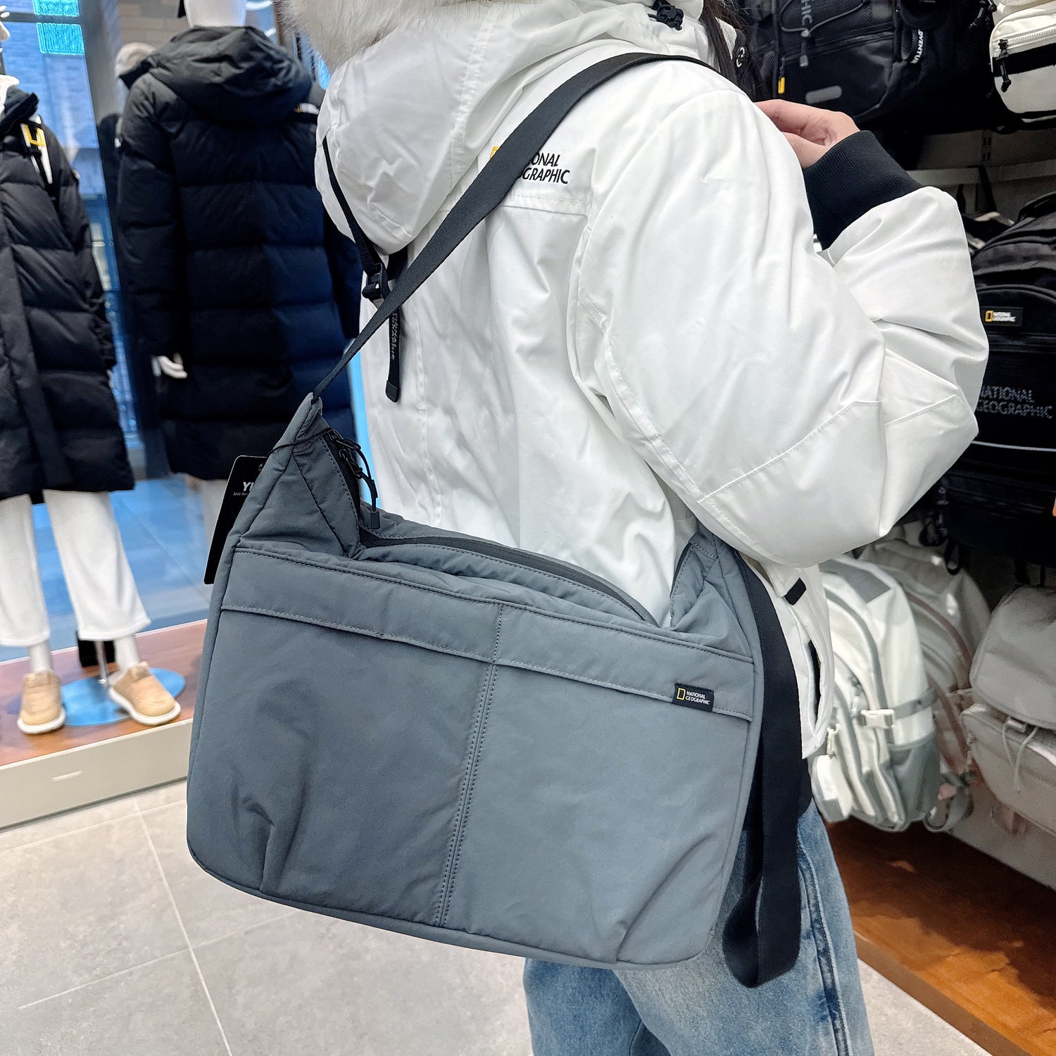 韓國 National Geographic Padded Hobo Bag【NG171】