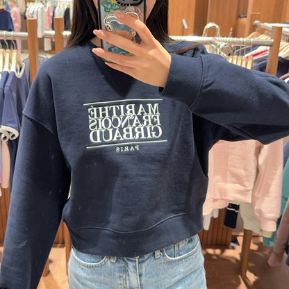 韓國 Marithe Francois Girbaud W CLASSIC LOGO CROP SWEATSHIRT【MF323】