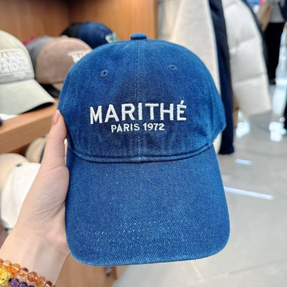 韓國 Marithe Francois Girbaud DENIM WASHING REGULAR LOGO BALL CAP【MF781】