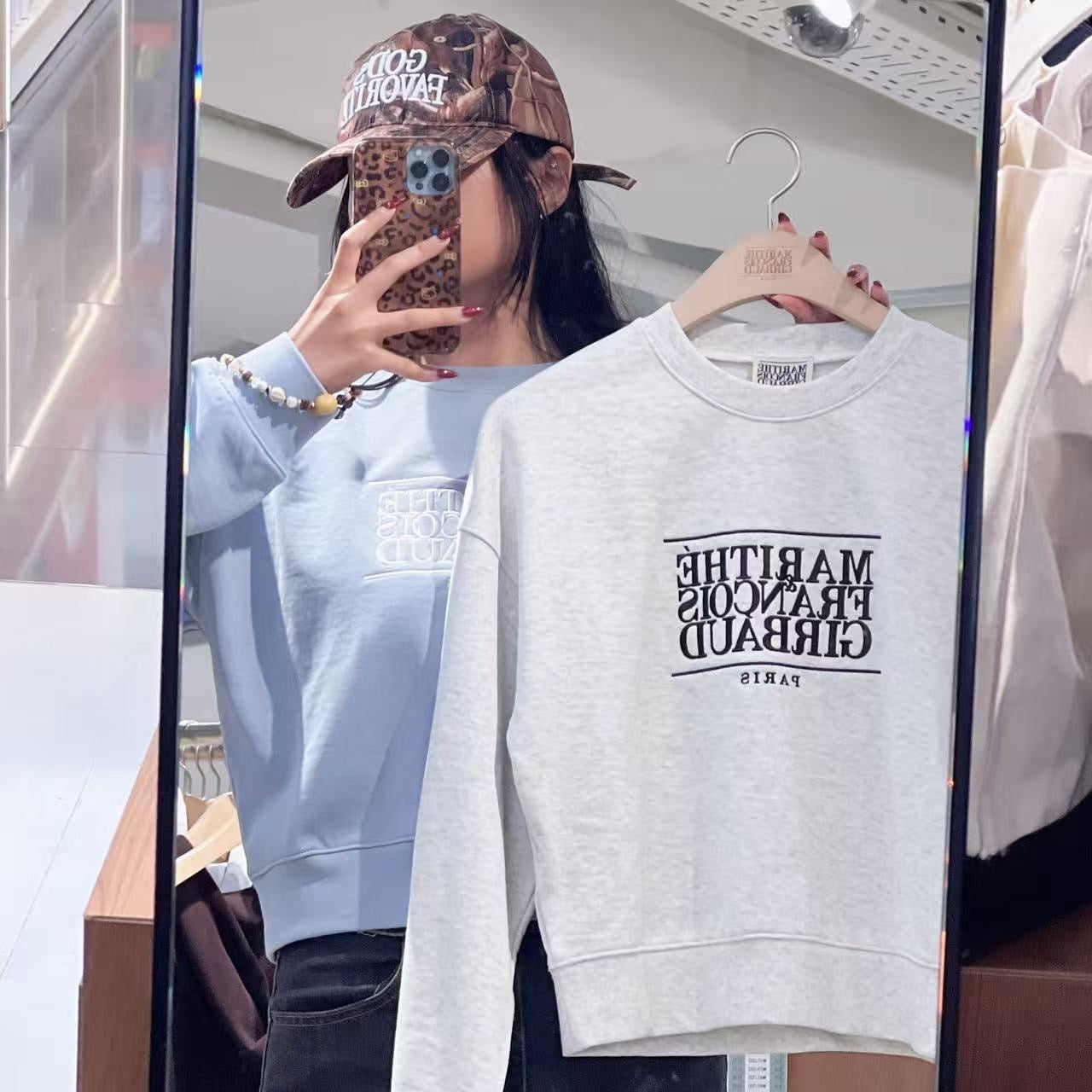 韓國 Marithe Francois Girbaud W Classic Logo Crop Sweatshirt【MF654】
