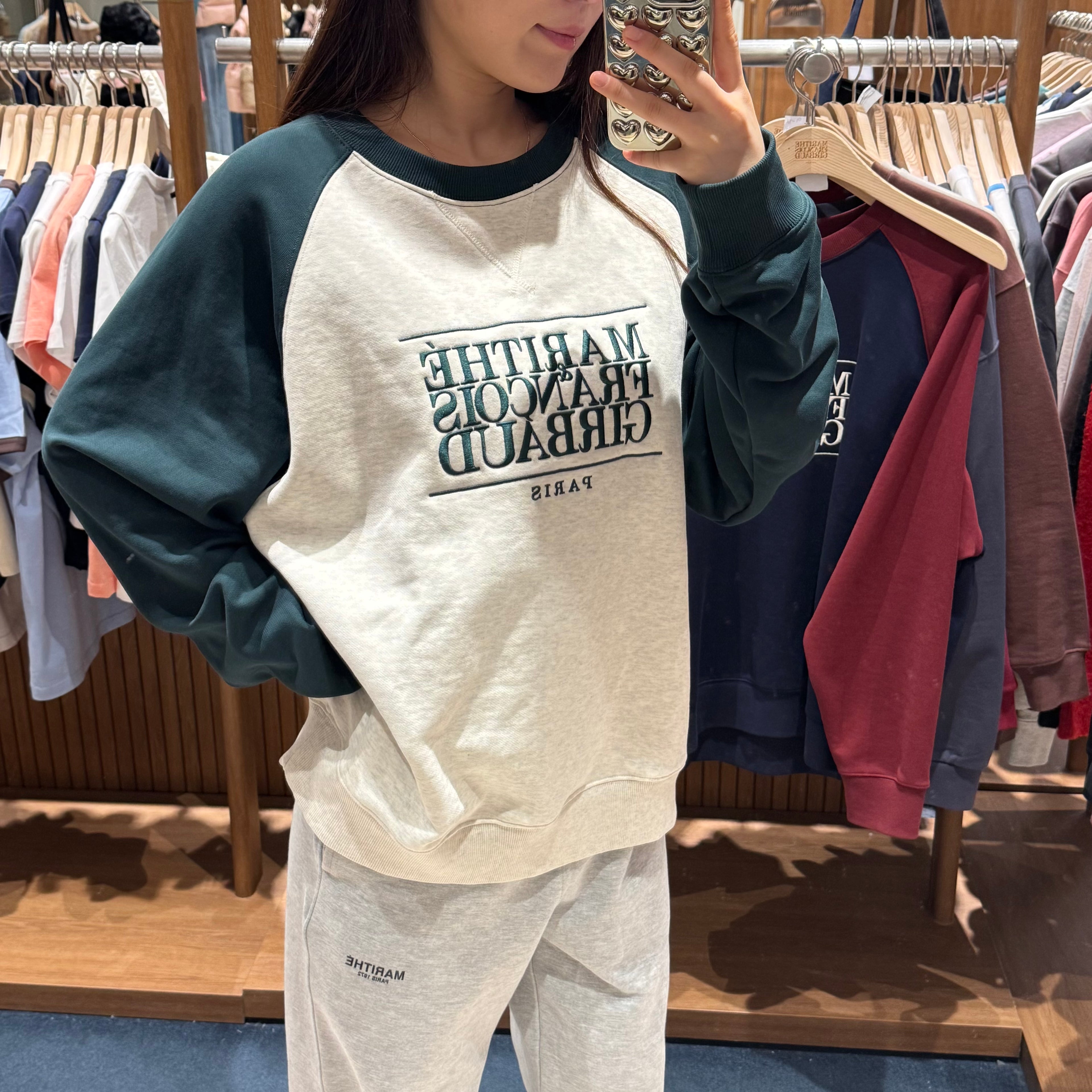 韓國 Marithe Francois Girbaud CLASSIC LOGO COLOR BLOCK RAGLAN SWEATSHIRT【MF117】 - STT Mall HK 靚太網購