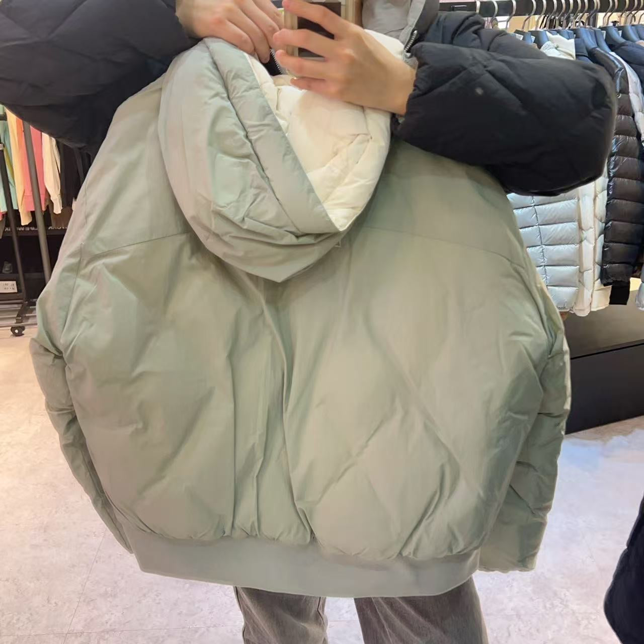 韓國 LifeWork Women's Fluffy Reversible Hooded Down Jumper (鴨絨)【LW005】