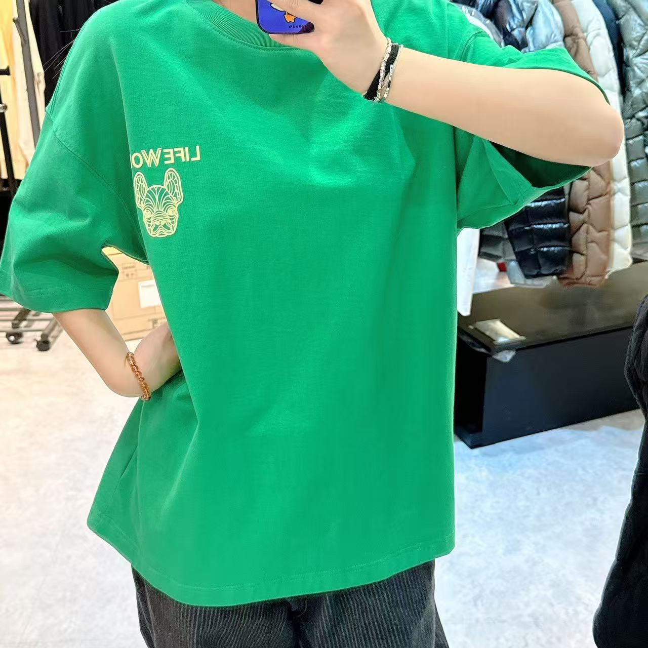 韓國 LifeWork Flocked Ladok Print T-Shirt【LW040】