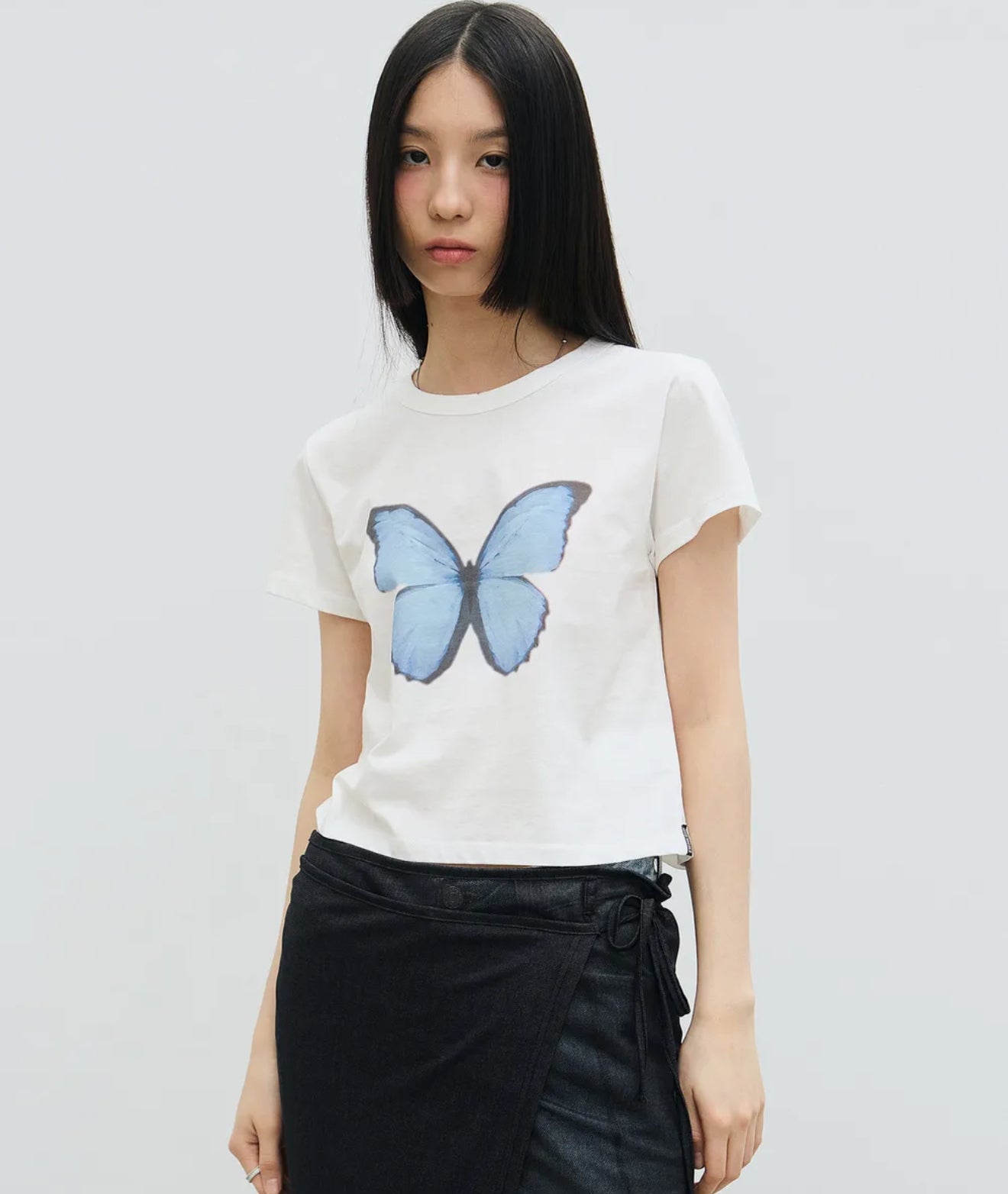 韓國 Nick Nicole Butterfly Soft Coloring Crop Top【KR006】