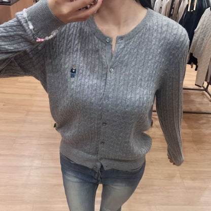 韓國 Who.A.U Steve Cable Cardigan【WA191】