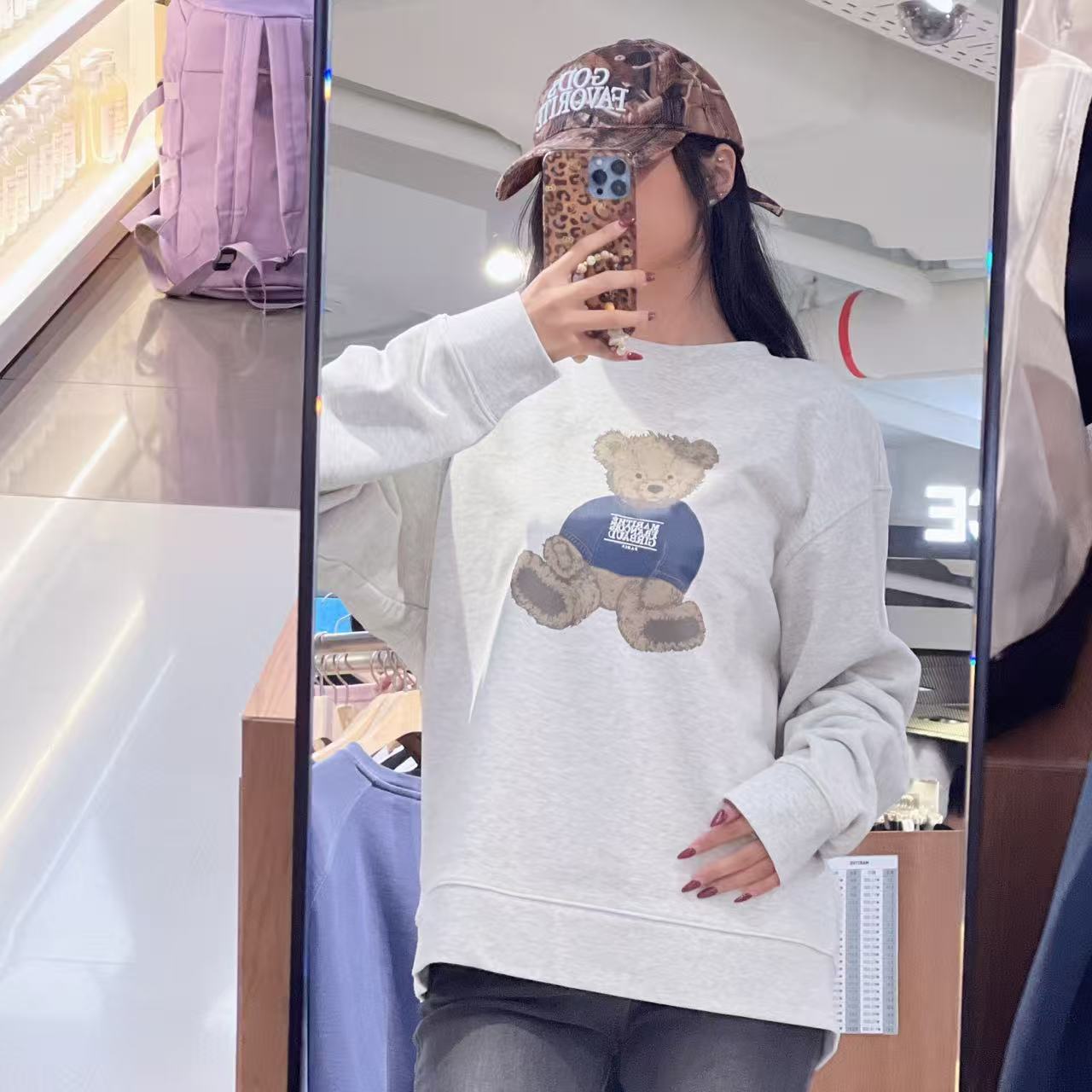 韓國 Marithe Francois Girbaud Doodle Bear Sweatshirt【MF682】