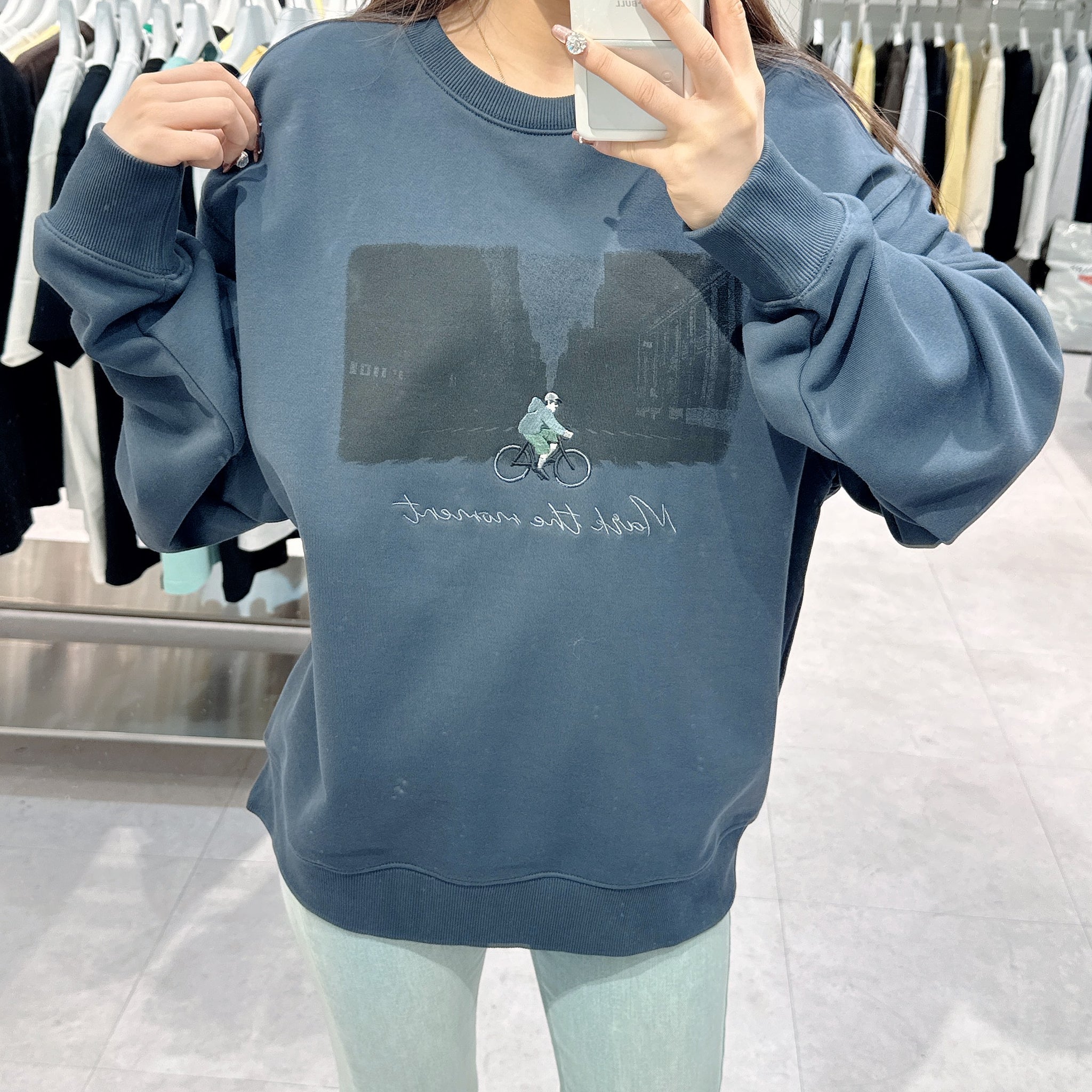 韓國 Markm VINTAGE PRINT BOARDER SWEATSHIRT【MA070】