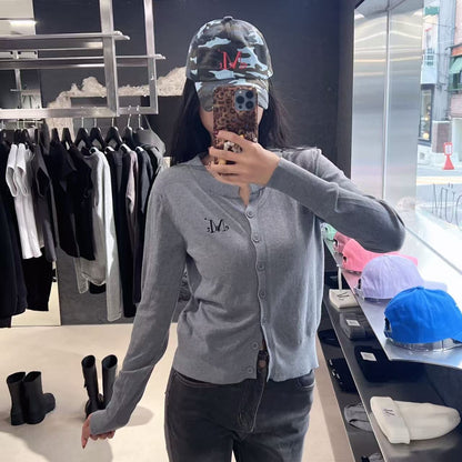 韓國 Mucent Marais 7-Button Crop Henry Neck Cardigan【MU121】