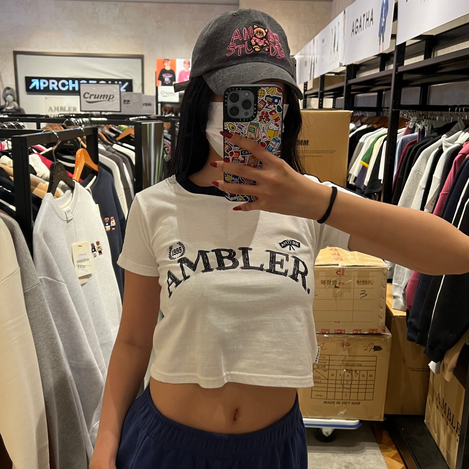 韓國 Ambler Flag Crop Short Sleeve T-Shirt【AR008】 - STT Mall HK 靚太網購