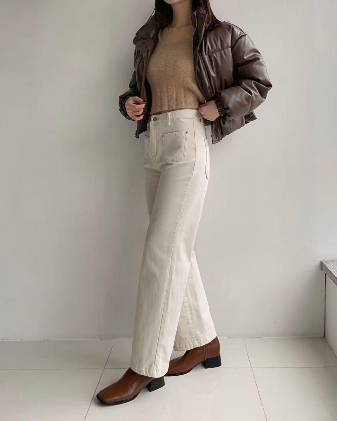 韓國 HowLuk 牛仔褲 刷薄毛  (冬季款)【H265】