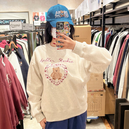 韓國 Ambler Cozy Bear Embroidered Hoodie【AR054】 - STT Mall HK 靚太網購