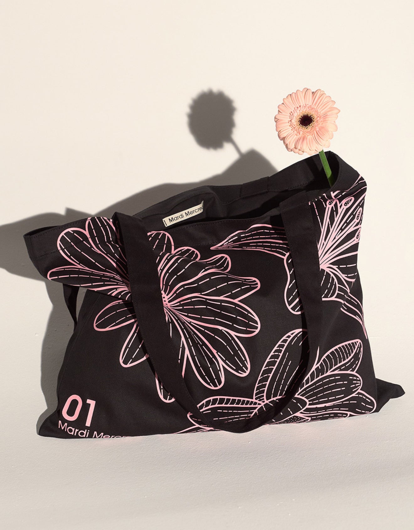 韓國 Mardi Mercredi CANVAS BAG TRIPLE FLOWER 【MM043】