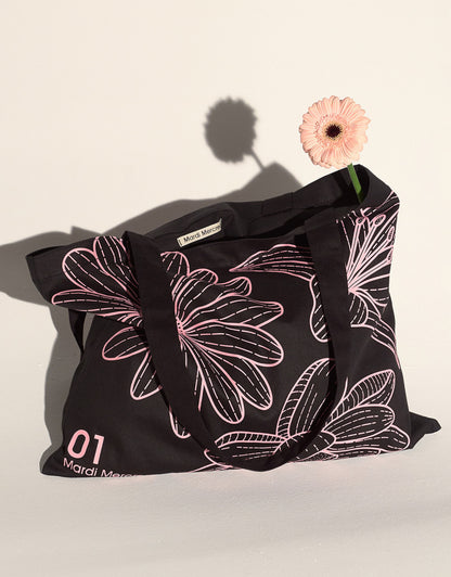韓國 Mardi Mercredi CANVAS BAG TRIPLE FLOWER 【MM043】