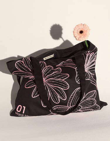 韓國 Mardi Mercredi CANVAS BAG TRIPLE FLOWER 【MM043】