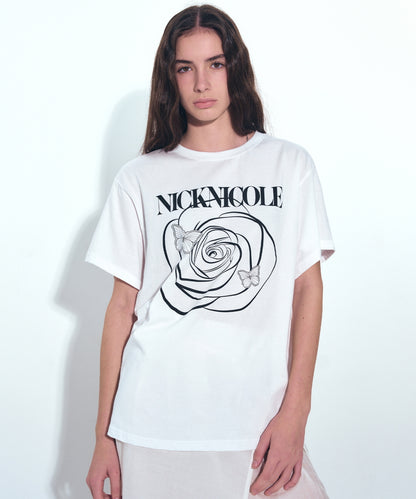 韓國 Nick Nicole Rose Butterfly Sleeve Top【NK028】