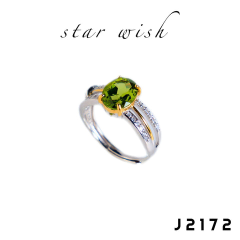 Star Wish S925銀 橄欖石戒指 J2172【SS518】
