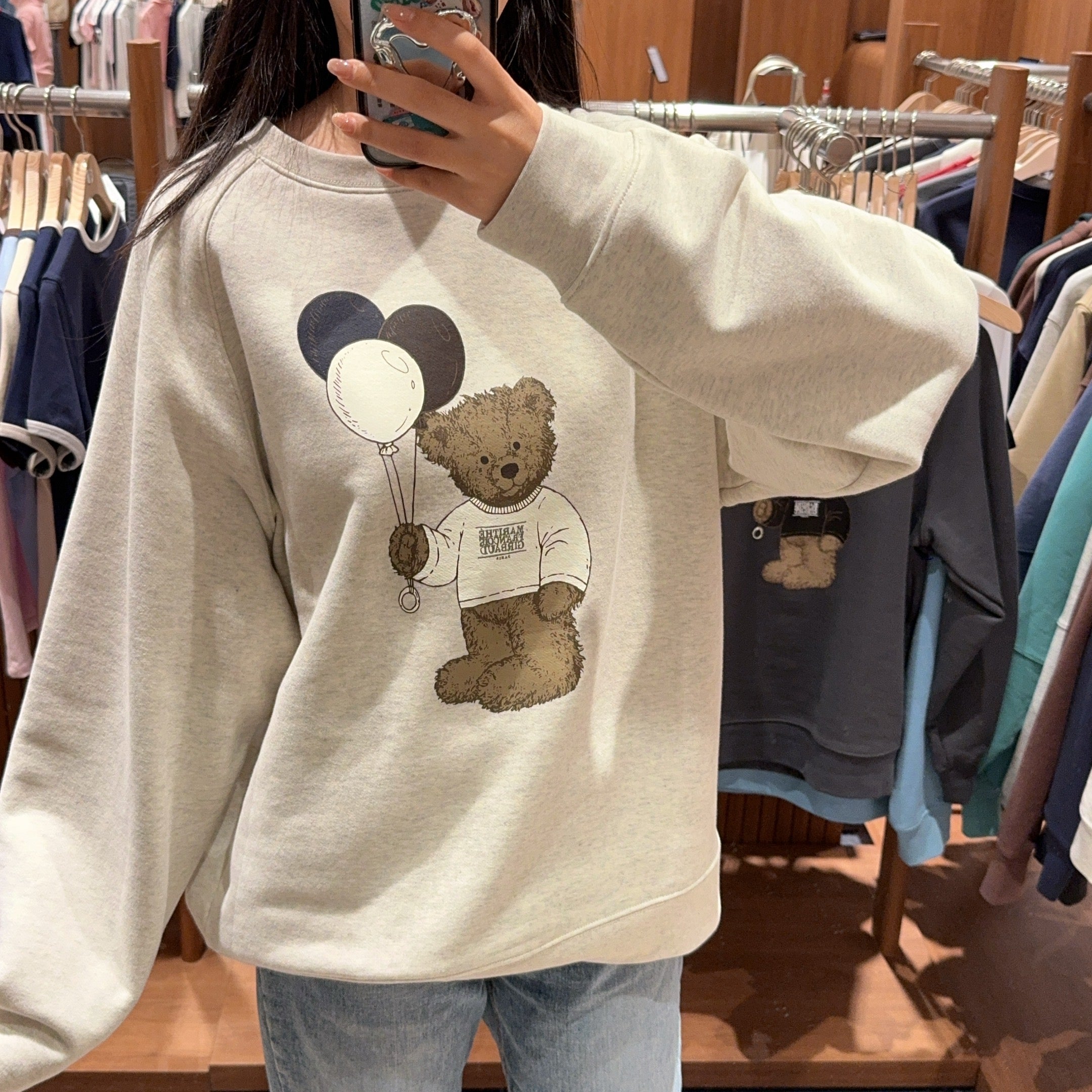 韓國 Marithe Francois Girbaud BALLOON DOODLE BEAR SWEATSHIRT【MF321】