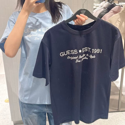 韓國 Guess Uni Semi-Over Aerocool Lettering Short Sleeve T-Shirt【GU004】