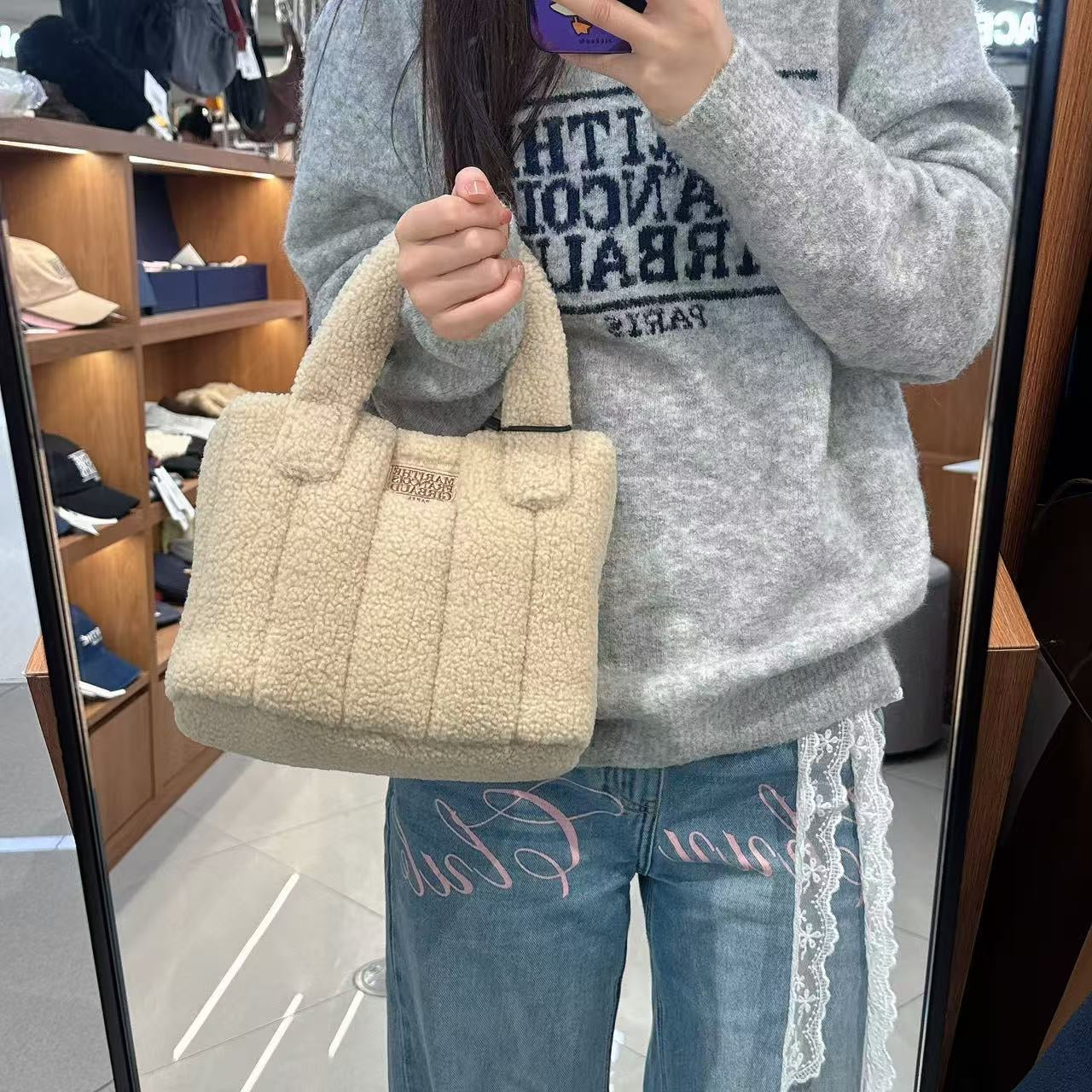 韓國 Marithe Francois Girbaud Classic Logo Boucle Padding Bag【MF776】