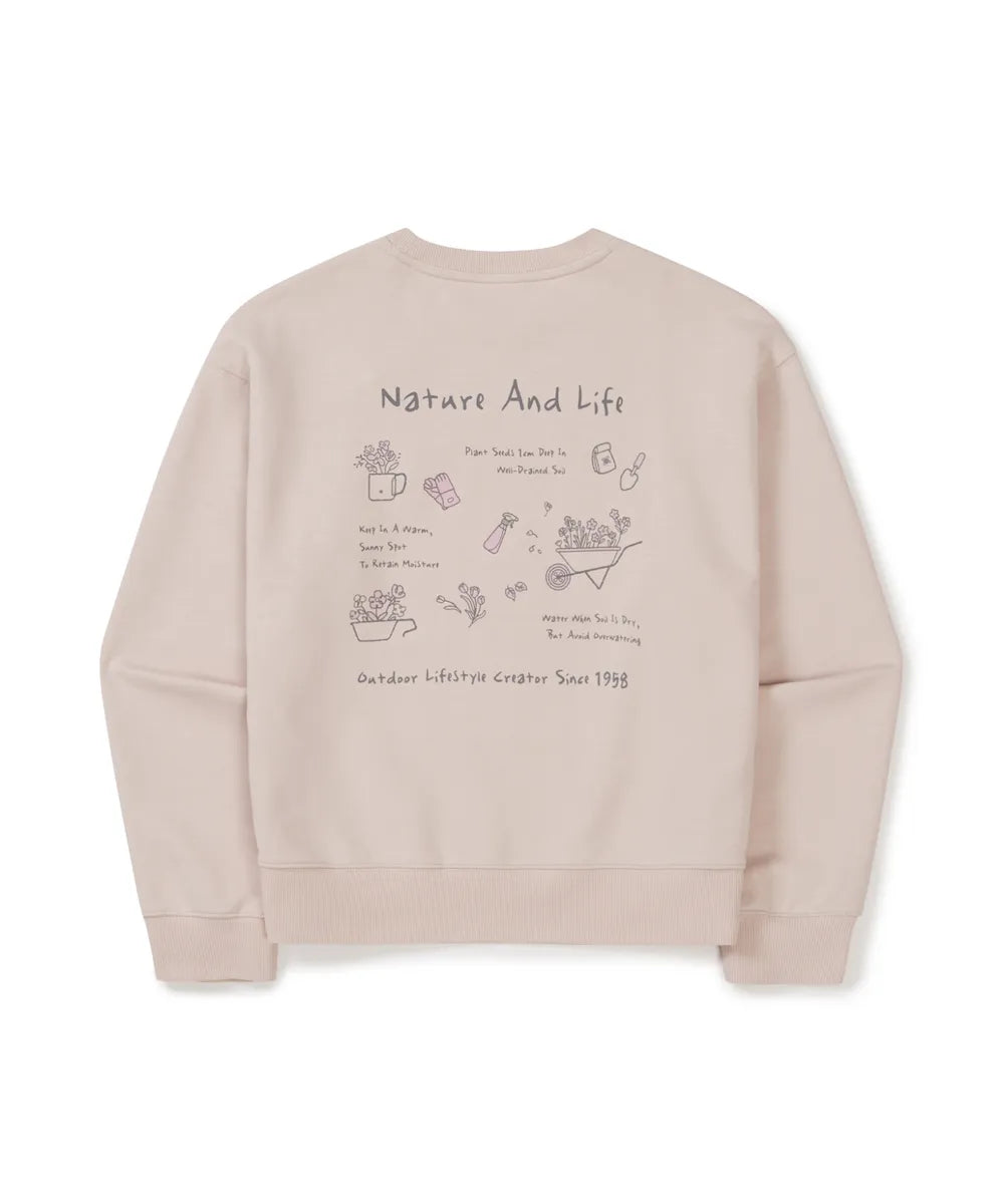 韓國 Snowpeak Women's Gardening Graphic Semi Crop Sweatshirt【SN099】