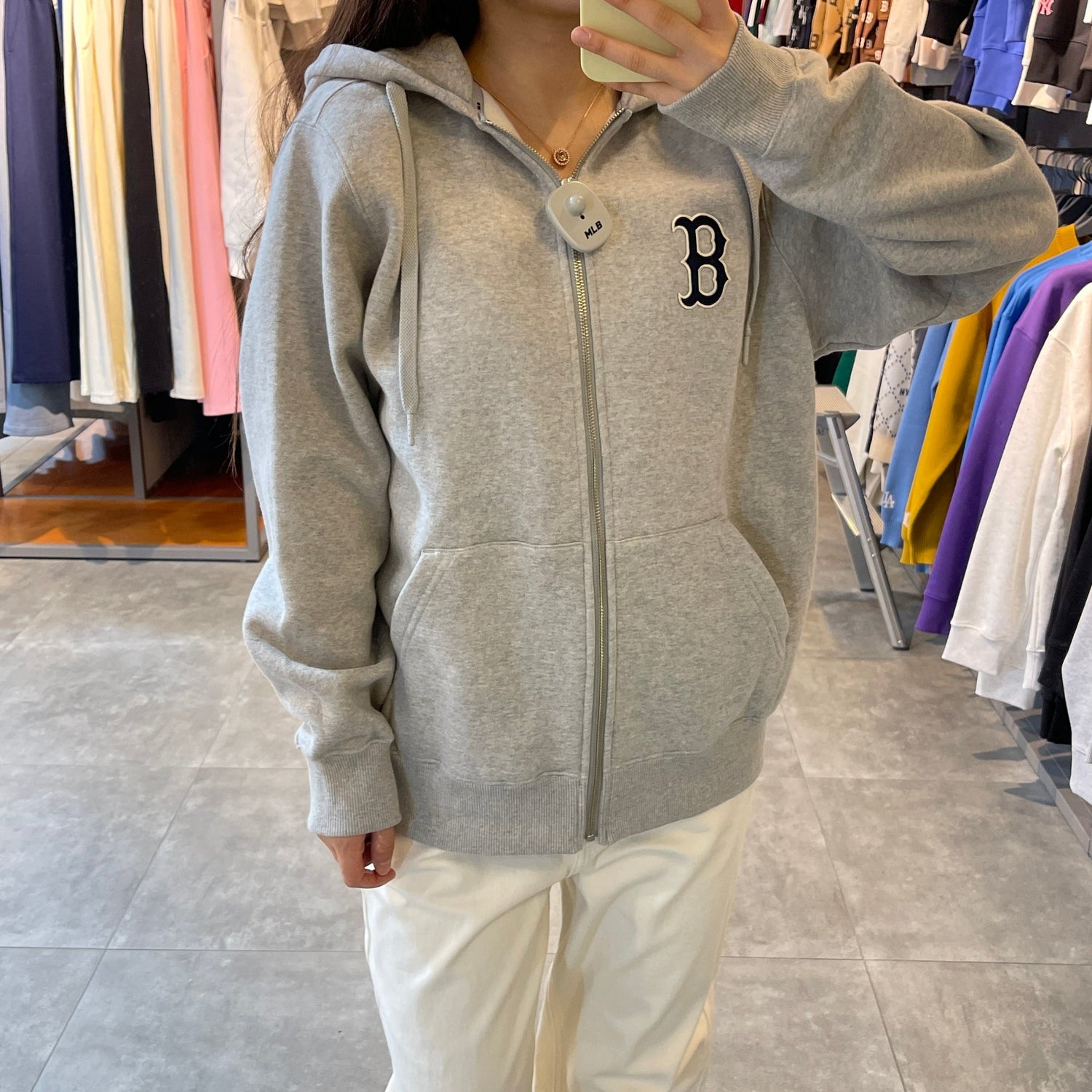 韓國 MLB Basic Big Logo Fleece Hooded Zip-Up 【MB042】 - STT Mall HK 靚太網購