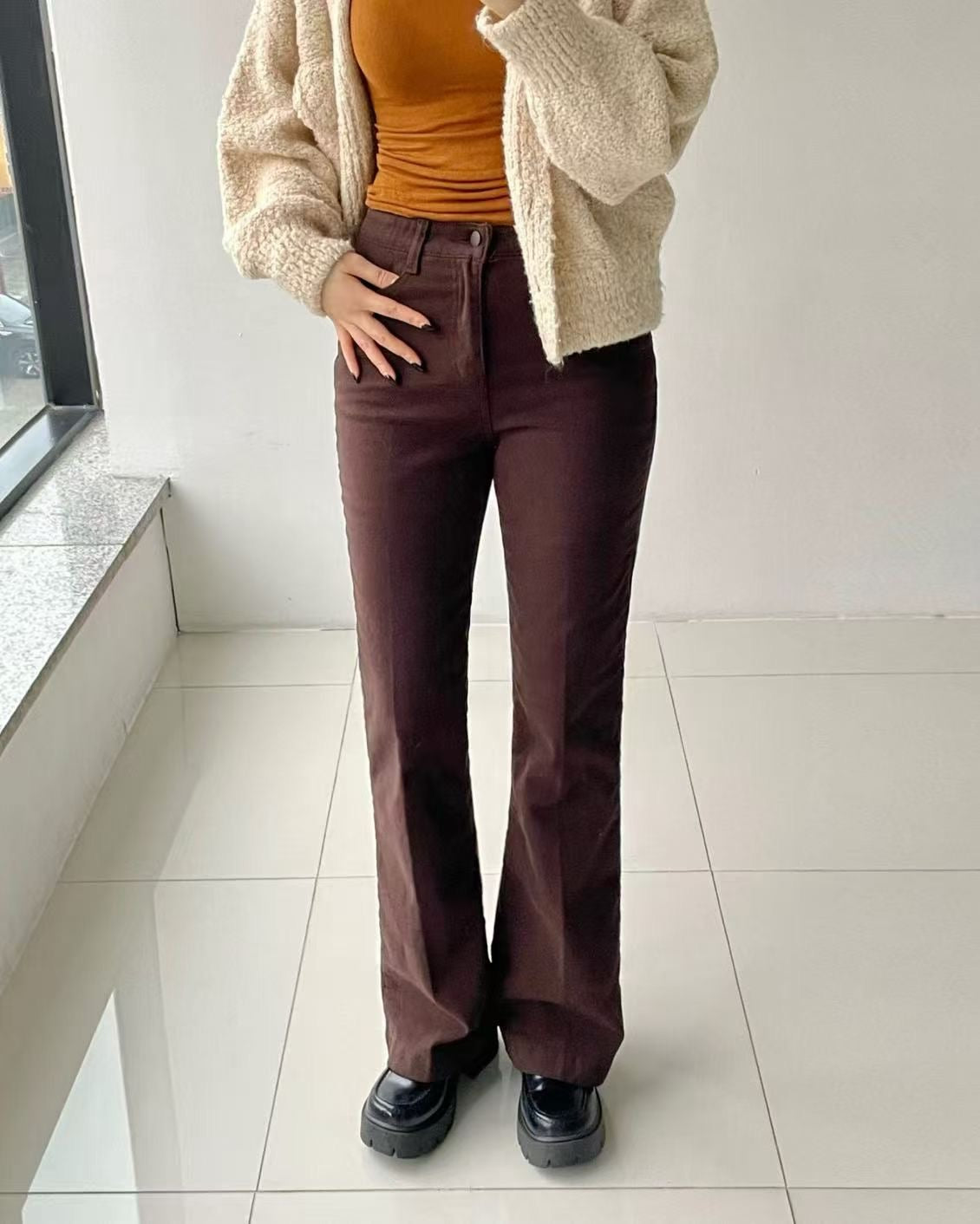 韓國 HowLuk 牛仔褲 刷薄毛 (冬季款)【H253_1】